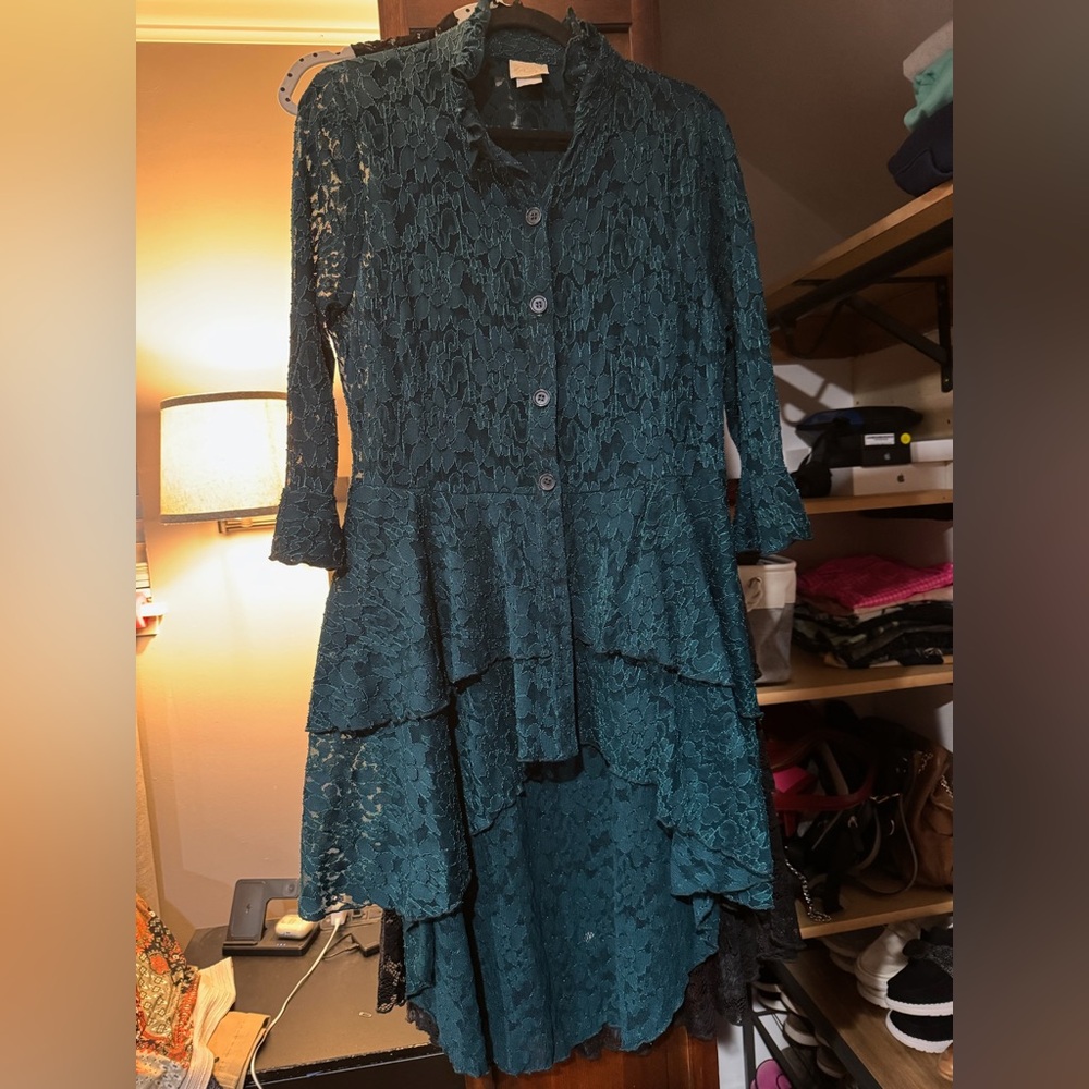 Zadie B’s. Elegant Teal Lace Dress